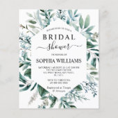 バジェットエメラルドグリーナリーブライダルシャワー招待 (正面)