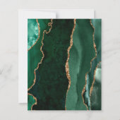 バジェットエメラルドグリーンアゲートウェディング招待 (裏面)