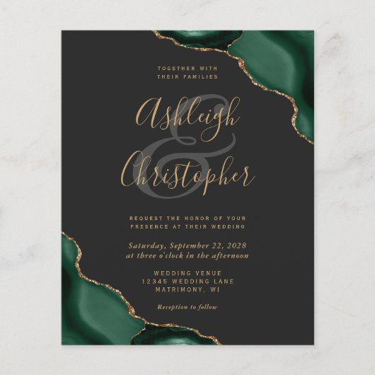 バジェットエメラルドグリーンアゲートコーナーズダーク結婚ズ (正面)