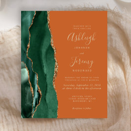 バジェットエメラルドグリーンアゲートラスト結婚式招待状