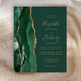 バジェットエメラルドグリーンアゲート結婚式招待状