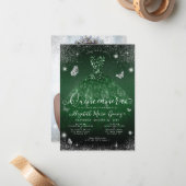 バジェットエメラルドグリーンシルバーグラムフォトキンセアニェラ ノートカード (正面/裏面インサイチュ)