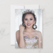 バジェットエメラルドグリーンシルバーグラムフォトキンセアニェラ ノートカード (裏面)