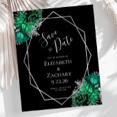 バジェットエメラルドグリーンシルバーフローラブラック結婚ズ