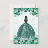 バジェットエメラルドグリーンフローラプリンセスキンセアニラ ノートカード (裏面)