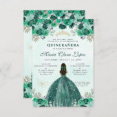 バジェットエメラルドグリーンフローラプリンセスキンセアニラ ノートカード (正面/裏面)