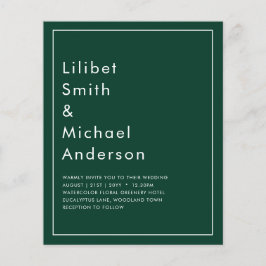 バジェットエメラルドグリーンモノクロ文字 チラシ