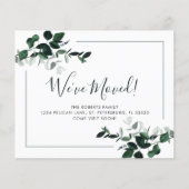 バジェットエメラルドグリーンユーカリ新しいアドレスカード (正面)