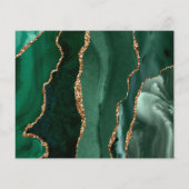 バジェットエメラルドグリーン瑪瑙の結婚式の日付を保存 (裏面)