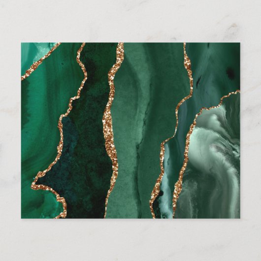 バジェットエメラルドグリーン瑪瑙の結婚式の日付を保存 (裏面)