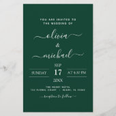 バジェットエメラルドグリーン結婚ズとフォト招待状 (正面)