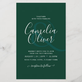 バジェットエメラルドグリーン結婚モノクロ チラシ