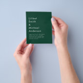 バジェットエメラルドグリーン結婚モノクロ チラシ (手)