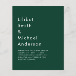 バジェットエメラルドグリーン結婚モノクロ チラシ