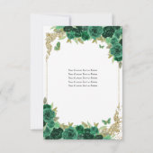 バジェットエメラルドグリーン金ゴールドプリンセスキンセアニラ ノートカード (裏面)