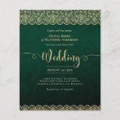 バジェットエメラルドグリーン金ゴールドレース結婚ズ (正面)