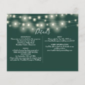 バジェットエメラルドライツフォト結婚ズ詳細招待状 (裏面)