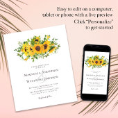 バジェットエレガントひまわり結婚式招待状