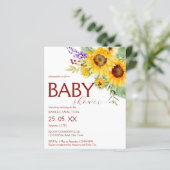 バジェットエレガントひまわり赤ちゃんシャワー招待 (スタンド正面)