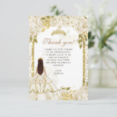 バジェットエレガントアイボリーフローラ写真キンチェニェラ サンキューカード (スタンド正面)