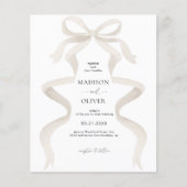 バジェットエレガントアイボリーベージュボウモノグラム結婚ズ (正面)