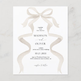 バジェットエレガントアイボリーベージュボウモノグラム結婚ズ