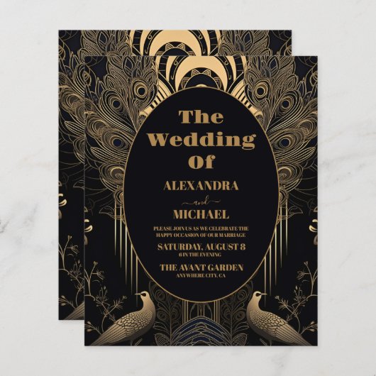 バジェットエレガントアールデコペアックス結婚ズ (正面/裏面)