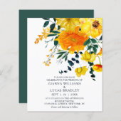 バジェットエレガントイエローウォーター色のフローラ結婚ズ (正面/裏面)