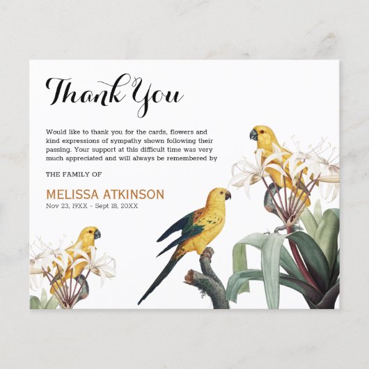 バジェットエレガントイエローバード葬儀ありがとう (正面)