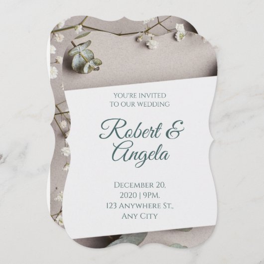 バジェットエレガントウェディング招待状 招待状 (正面/裏面)