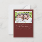 バジェットエレガントウォーターカラーフォトメリークリスマス ノートカード (裏面)