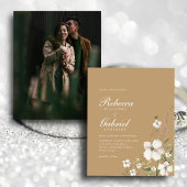 バジェットエレガントウォーターカラーフローラフォトウェッド招待状