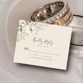 バジェットエレガントウォーターカラーフローラ写真RSVPカード