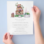 バジェットエレガントウォーターカラーブライダルシャワー招待 チラシ (手)