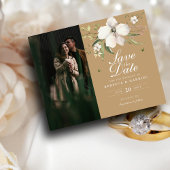 バジェットエレガントウォーター色フローラ保存日付アイコン チラシ