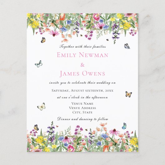 バジェットエレガントウォーター色ワイルドフラワー結婚ズ (正面)