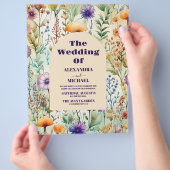 バジェットエレガントウォーター色ワイルドフラワー結婚ズ チラシ (手)