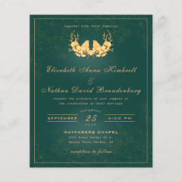 バジェットエレガントエメラルドグリーン結婚金ゴールド