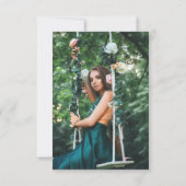 バジェットエレガントエメラルドフローラフォトキンセアニラ サンキューカード (裏面)