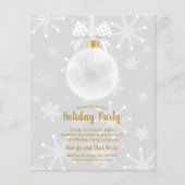 バジェットエレガントオーナメントスノーフレークスホリデー招待状 (正面)