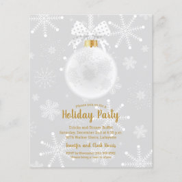 バジェットエレガントオーナメントスノーフレークスホリデー招待状