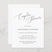 バジェットエレガントカップルのシャワー招待状 (正面/裏面)