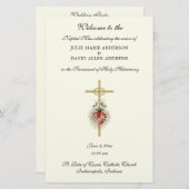 バジェットエレガントカトリック結婚式 プログラム文房具 便箋 (正面/裏面)