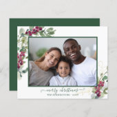 バジェットエレガントクリスマスグリーンの休日の写真 (正面/裏面)