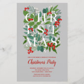 バジェットエレガントクリスマスグリーン招待状 (正面)