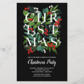 バジェットエレガントクリスマスグリーン招待状 (正面)