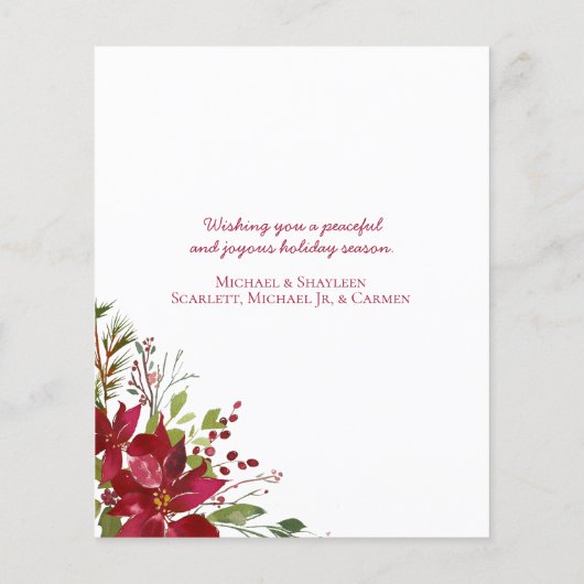 バジェットエレガントクリスマスポインセチア休日の写真 (裏面)