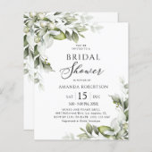 バジェットエレガントグリーンブライダルシャワーフライヤー (正面/裏面)