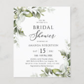 バジェットエレガントグリーンブライダルシャワーフライヤー (正面)