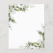 バジェットエレガントグリーンリーベビーシャワーフライヤー (裏面)